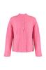 Women's Elegance Style Cardigan Pink Crop Soft Textured Stand Collar Knitwear Cardigan