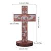 Wooden Cross Holy Cross Tabletop Cross with Base Standing Christ Catholic Cross for Home Decor Christmas