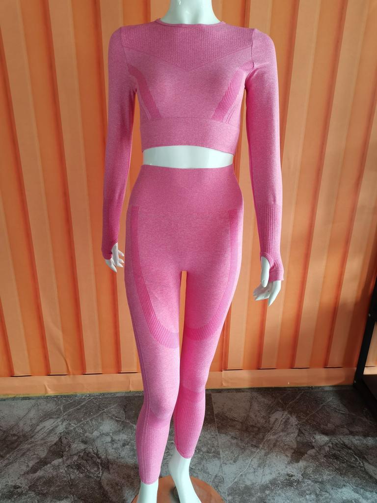 JYL Multi Color Autumn Winter Long Sleeve Tight Running Yoga Set