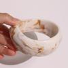 Women Acrylic Resin Chunky Bangle Hypoallergenic Colorful Geometric Irregular Wide Stackable Bracelet Fashion Jewelry Birthday Gift