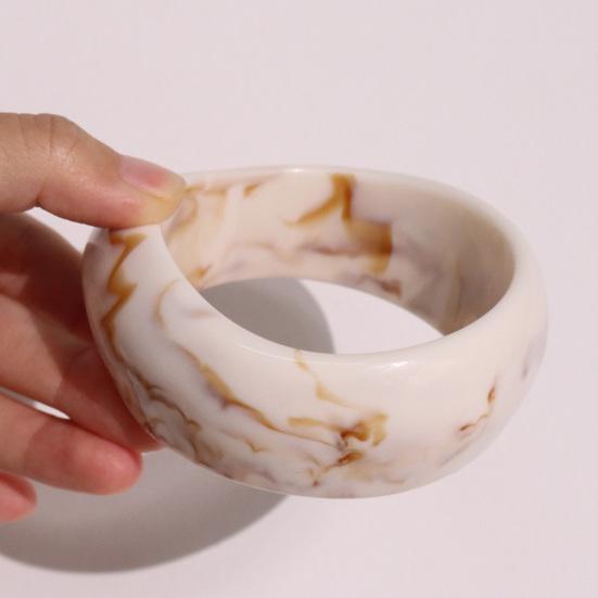 Women Acrylic Resin Chunky Bangle Hypoallergenic Colorful Geometric Irregular Wide Stackable Bracelet Fashion Jewelry Birthday Gift