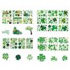 PVC-dekal Klistermärken St Patrick's Day Dekorationer Klistermärken med Klöver Småfolk Design för Fönster Spegel Glasdörr Dekorer