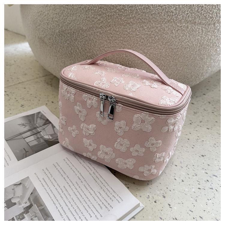 

2023 Женская тканевая косметичка большой вместимости - Портативная для мытья и хранения розовый