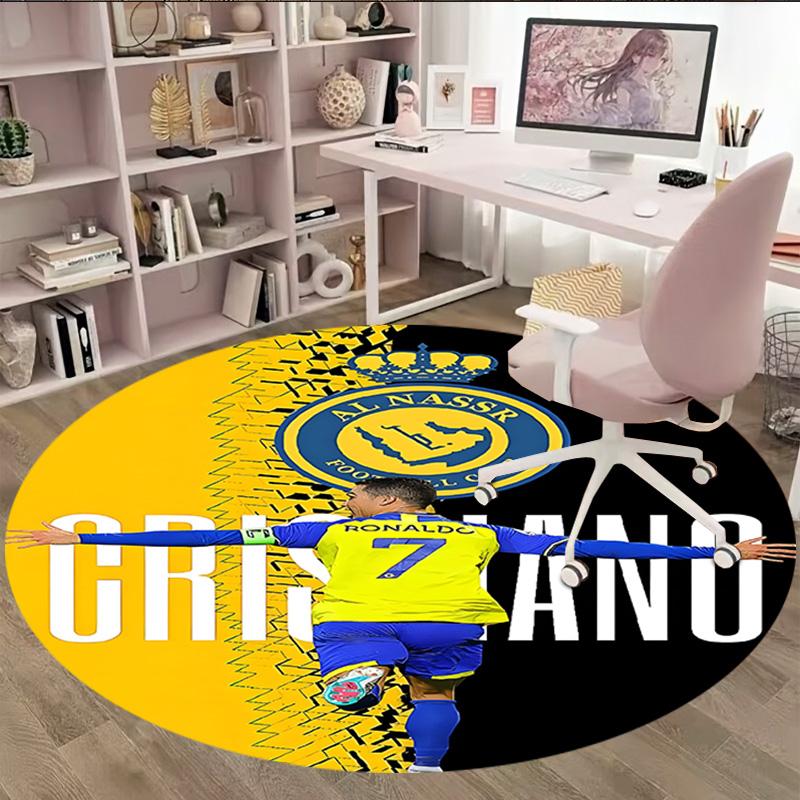 1pc Number 7 Soccer17 Carpet, Round Rug, Comfortable, Suitable for Entryways, Living Rooms, Office, And Bedrooms, Christmas Decoration
