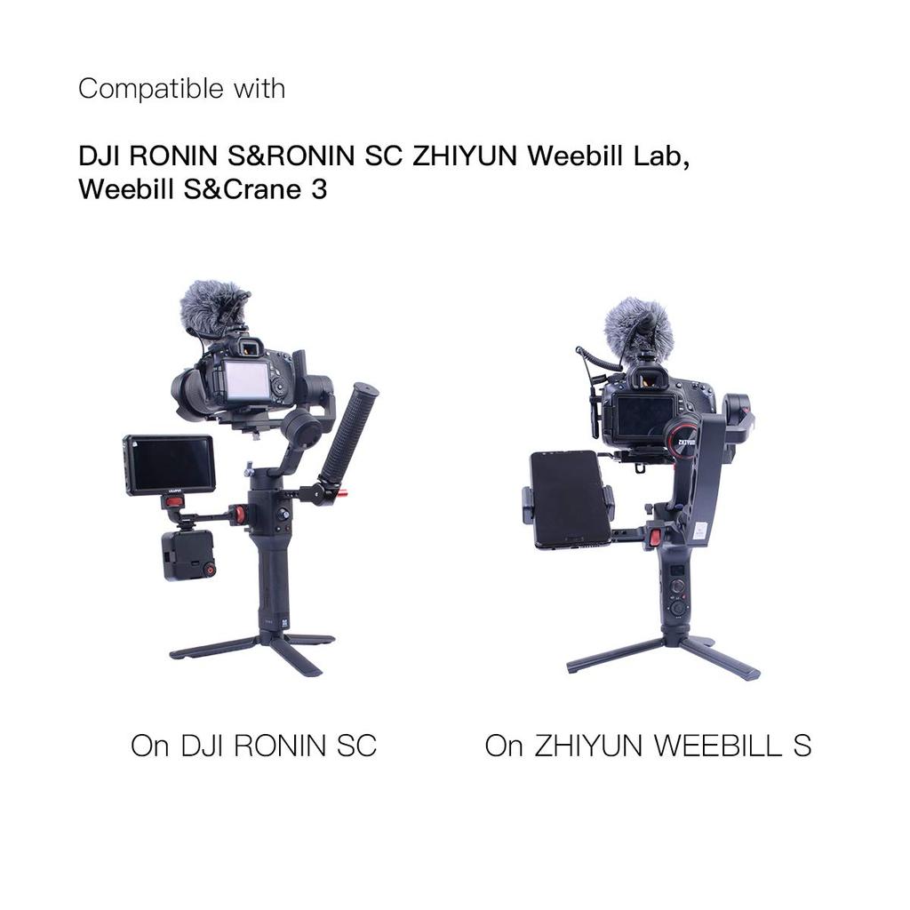 Weebill SC Kameramonitor-Halterungsverlängerungsplatte mit drehbarem Magic Arm und Gewinde-Blitzschuhhalterung für DJI Ronin S/Ronin 1/4" S/SC/RS2/RSC2/Crane