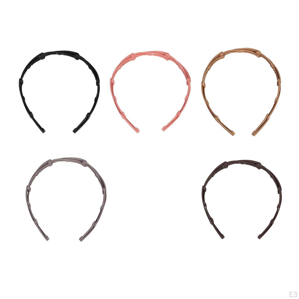Foldable Headband Non Slip Headpiece Pocket for Makeup Travel Women black