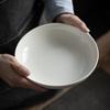 Ru Han White Ceramic Deep Serving Plate