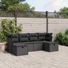 Vidaxl 6-Cz. Set di Mobili da Giardino con Cuscini, Polyrattan Nero