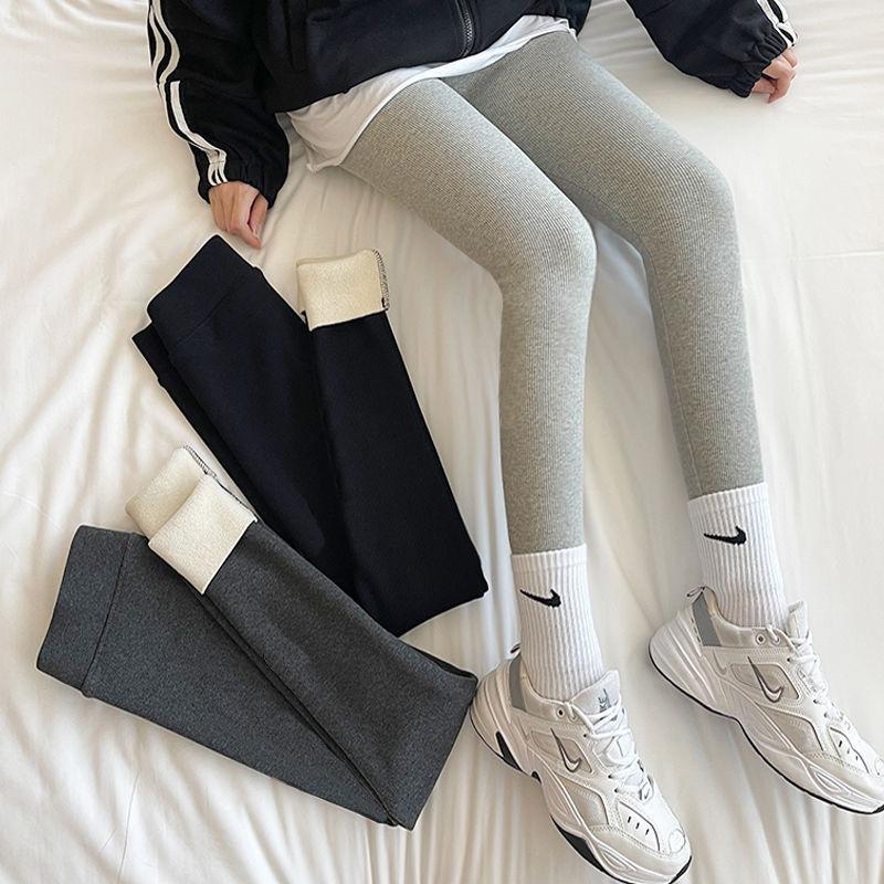 Quality Thin Plush Leggings for Women's Outer Wear Autumn and Winter Plush Thickened Polished Plush Versatile Elastic Warm Long Johns
