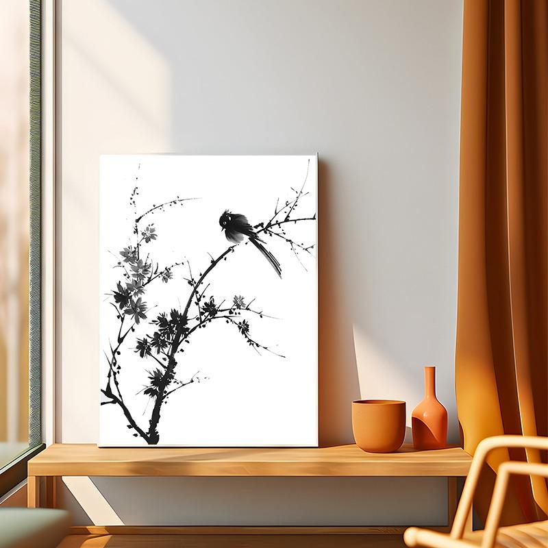 Minimalistische Orientalische Asiatische Stil Tuschemalerei Poster und Drucke Leinwanddruck Wandkunst Bild für Wohnzimmer Heimdekoration