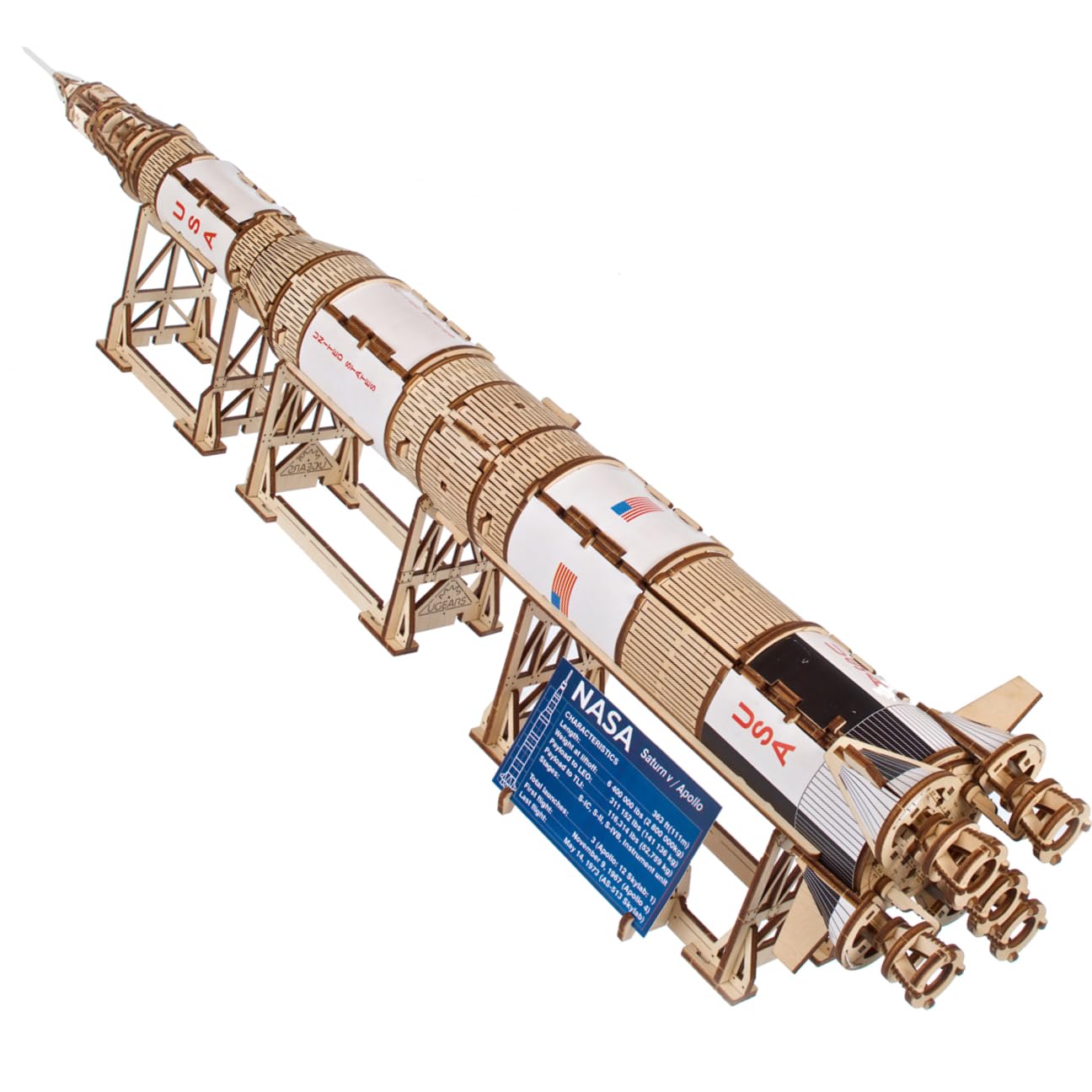 

Ugears NASA Saturn V 70257 Wooden Puzzle, No Glue or Tools Required, 3D Puzzle for Adults