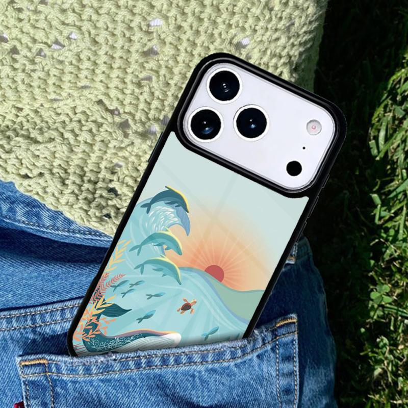 Cute Dolphin Ocean Phone Case Cover for IPhone 11 12 13 14 15 16e 17 Pro Max Coque for IPhone 17 Air