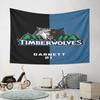 Minnesota Timberwolves Logo Tapestry Pattern Wall Hanging Tapestry Decorative Tapestry Home Decor for Bedroom and Living Room