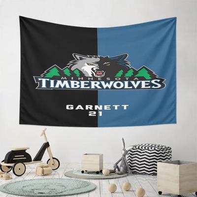 Minnesota Timberwolves Logo Tapestry Pattern Wall Hanging Tapestry Decorative Tapestry Home Decor for Bedroom and Living Room