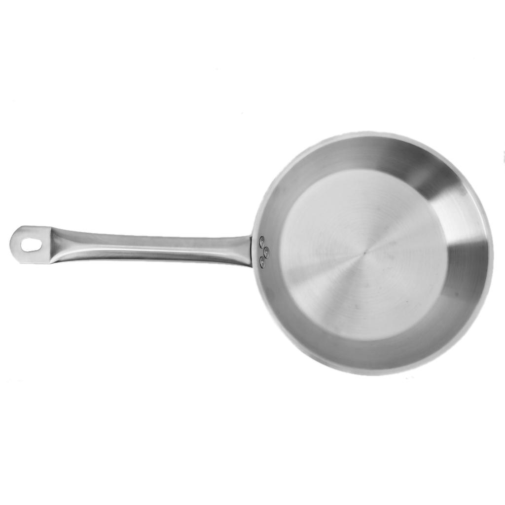 Patelnia 26 x 5cm Stal Nierdzewna Garnek do Steków Dno Kompozytowe Gulasz Mięso Smażone Jajka Narzędzia Kuchenne