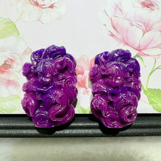 

Sugilite Color Nine-Tailed Fox Pendant Necklace - Unisex DIY Charm Accessory