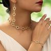 Elegant Hollow Floral Jewelry Set: Necklace, Bracelet & Earrings for Women