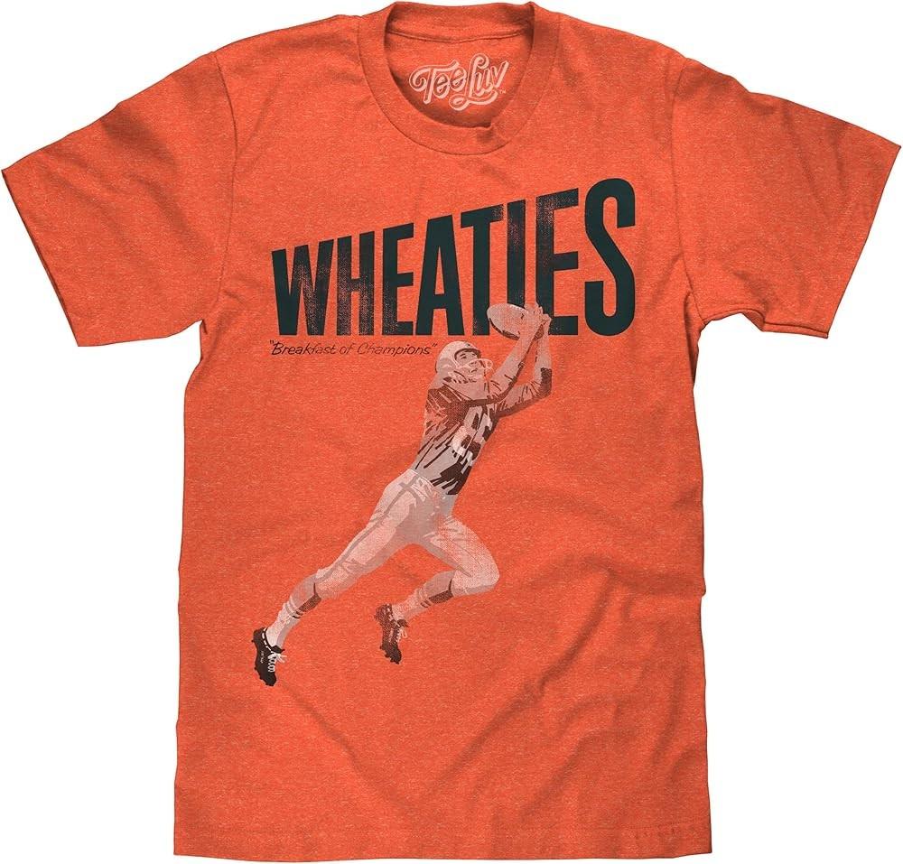

Men#039;s Wheaties Cereal Shirt Breakfast of Champions Football Player Tee Unisex T-Shirt XXXL