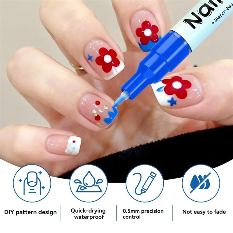Waterproof Nail Art Pen, Quick Dry Nail Art Pens, 12/24 Color Nails Arts Pen Set, DIY Nails Arts Marker Drawing Painting Liner Pens