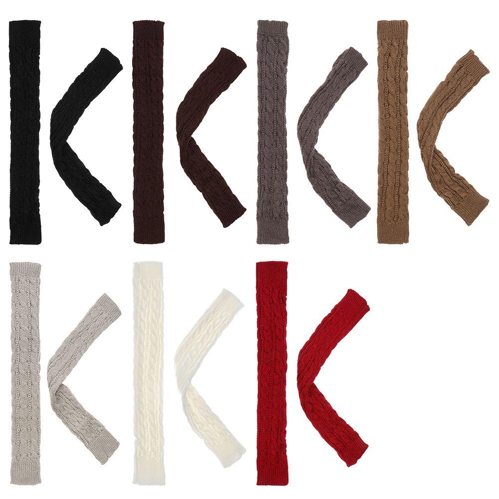 Fashion Autumn Winter Spring Warm Women Ladies Girl Solid Gloves Arm Warmer Long Fingerless Xmas Knitting Wool Mittens