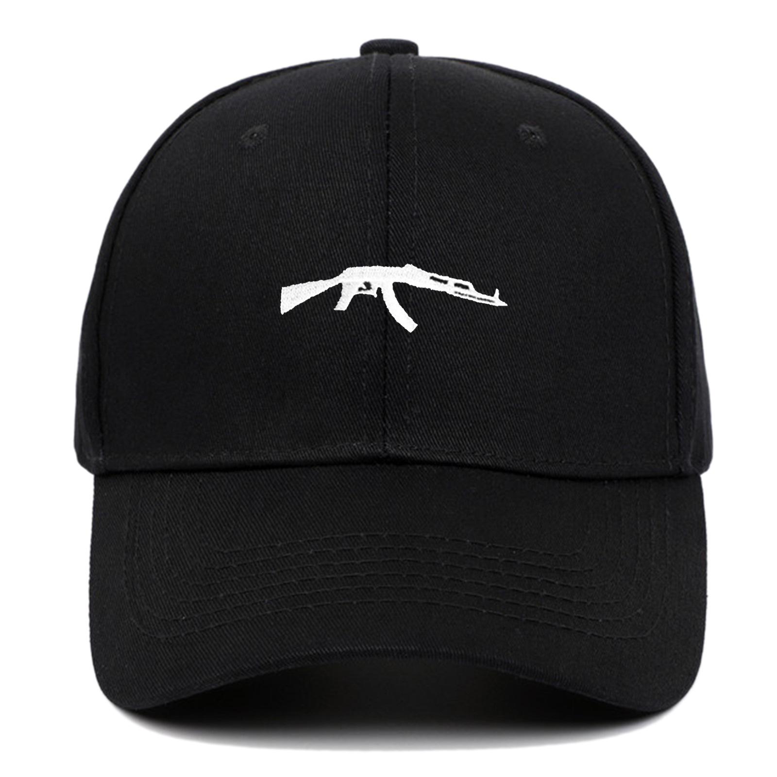 Pistol Submachine Gun AK47 Baseball Cap Men s Sun Hat Adjustable чёрный