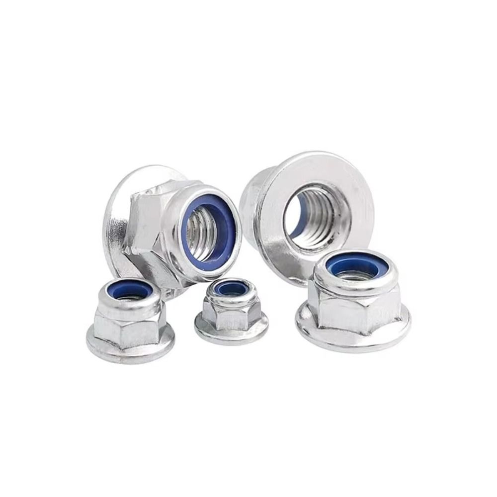 Nylon Insert Flange Lock Nuts Stainless Steel Serrated Nuts New Fastener Nuts  GB Standard