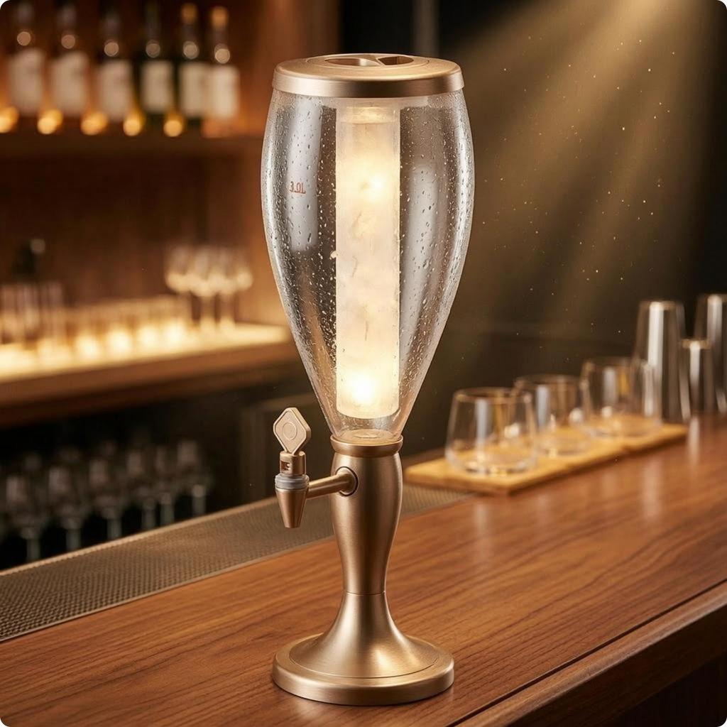 Illuminated Beer Dispenser Column Ice Light Single