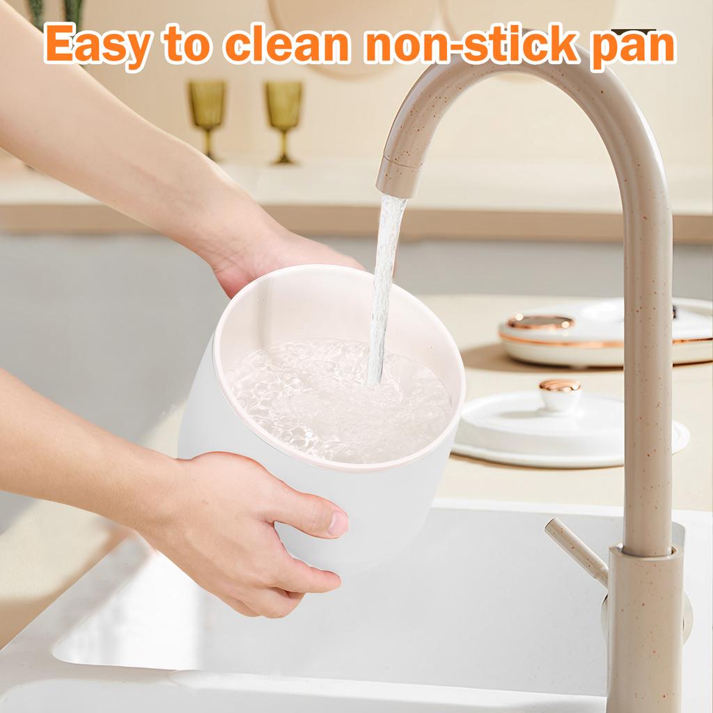 1.8L Mini Electric Rice Cooker Fast Cooking and Keep Warm Multi-functional Electric Cooking Pot with Glass Lids & Measuring Cup