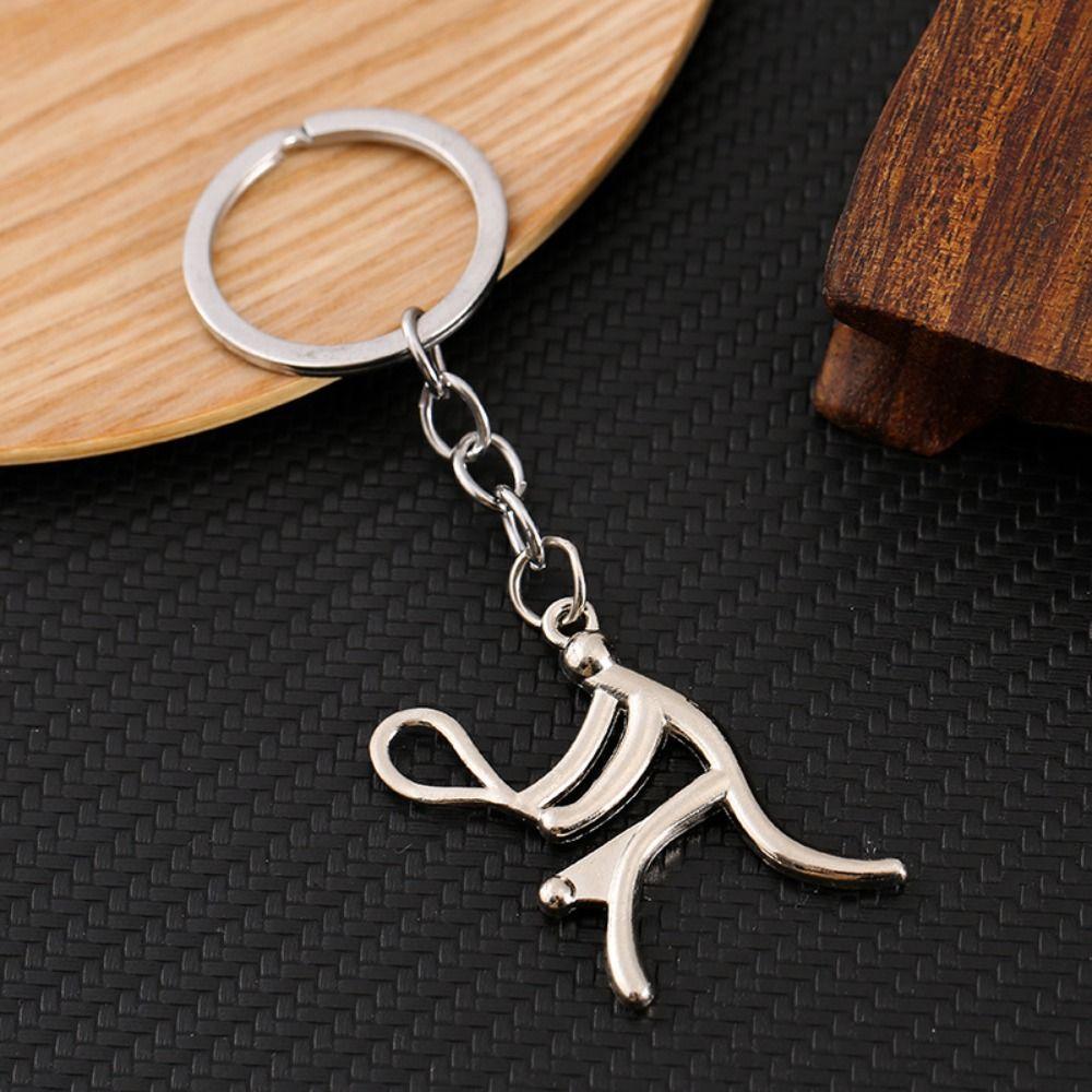 Running Metal Sports Logo Keychain Weightlifting Zinc Zinc Alloy Pendant Simple Key Ring Ornaments Girls