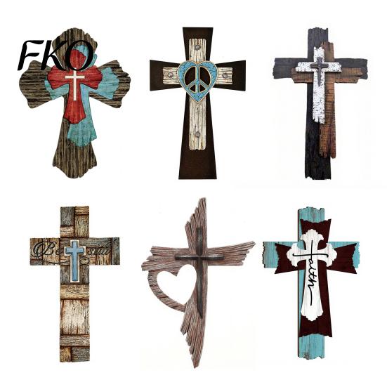 Vintage Decorative Wood Panels Rustic Christian Wall Decor, Large Wooden Religious Art, Farmhouse Art Spiritual Hanging Sculpture for Church
