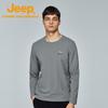 Jeep Men's Solid Round Neck Long Sleeve T-Shirt