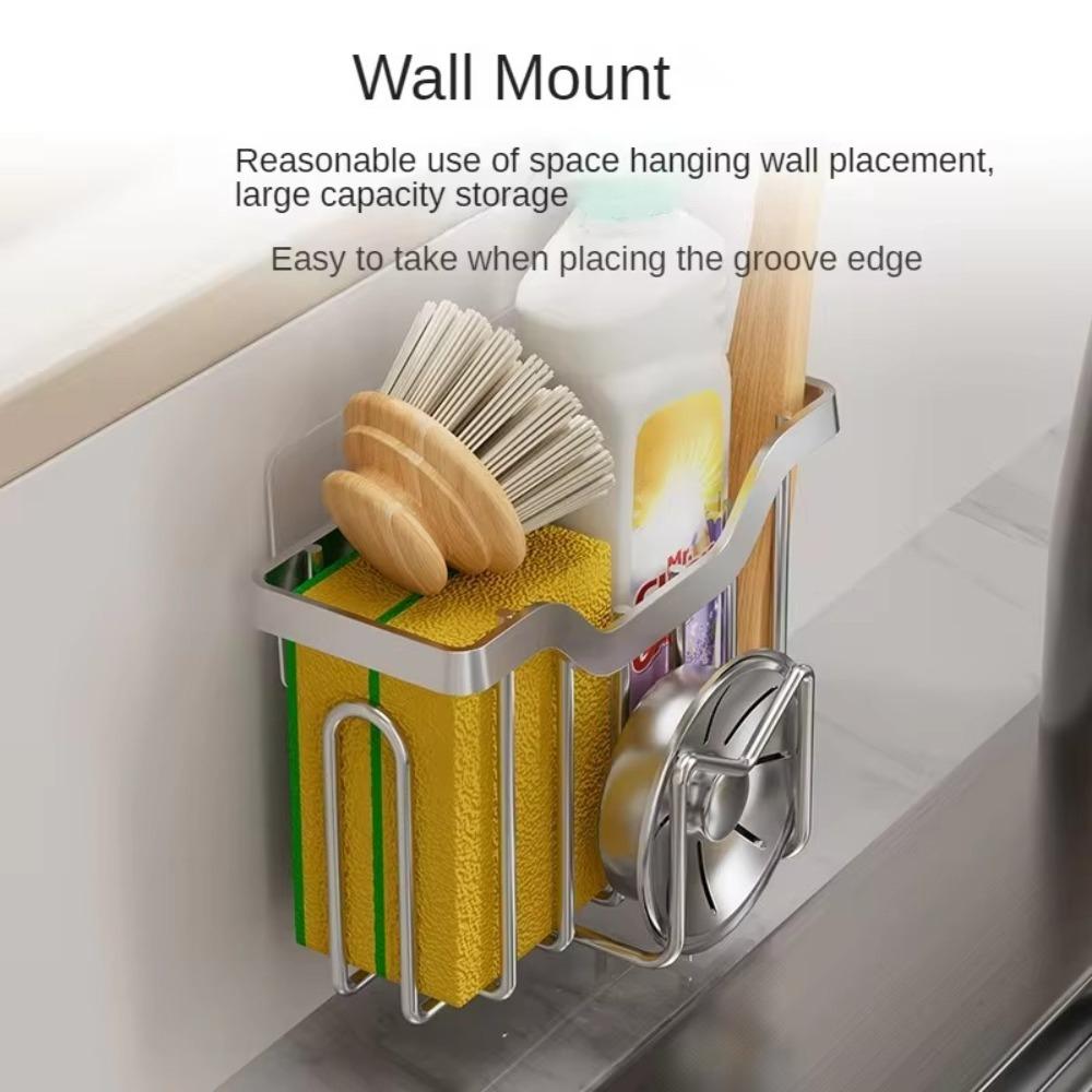 Stainless Steel Kitchen Sink Organizer Rustproof Sink Stopper Scraper Durable Drain Tray  Kitchen