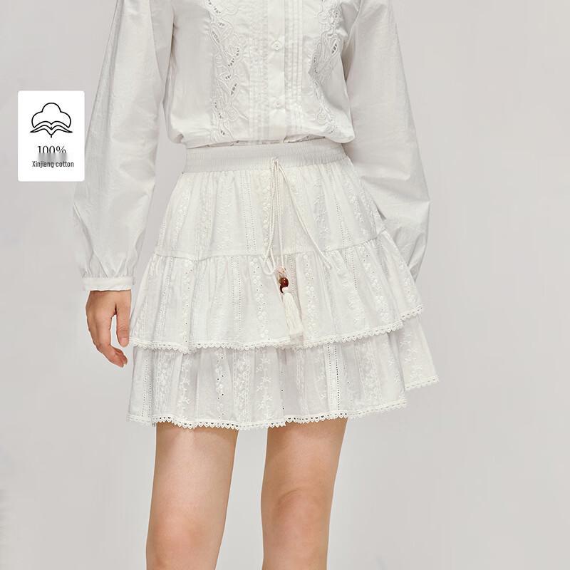 INMAN Bohemian Tiered Tassel Mini Skirt L