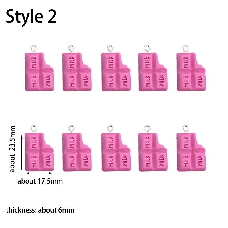 10pcs/lot 18*28mm Chocolate Milk Resin Charms Pendants for DIY Jewelry Making Accessories Handmade Earring Necklace Bracelet