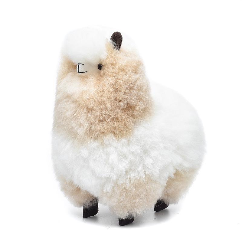 Peruvian Handmade Alpaca Wool Plush Toy - Warm Camel Wheat Doll Ornament, Cozy Gift