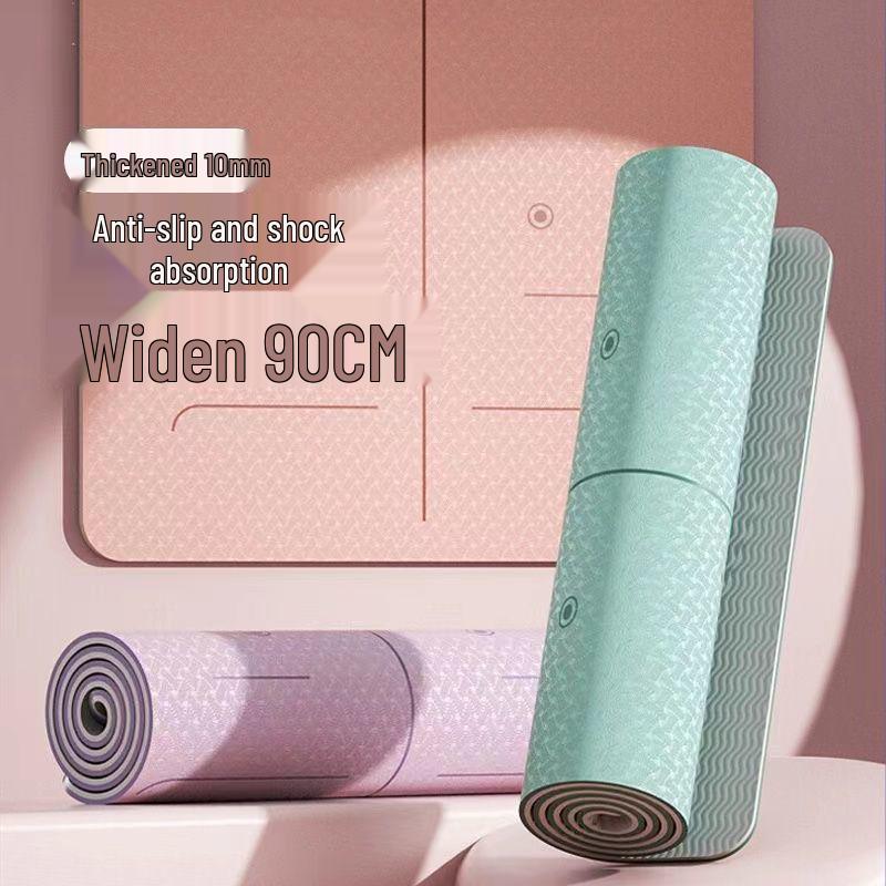 TPE Extra Long, Wide & Thick Non-Slip Odorless Yoga Mat - Shock-Absorbing Fitness Pad