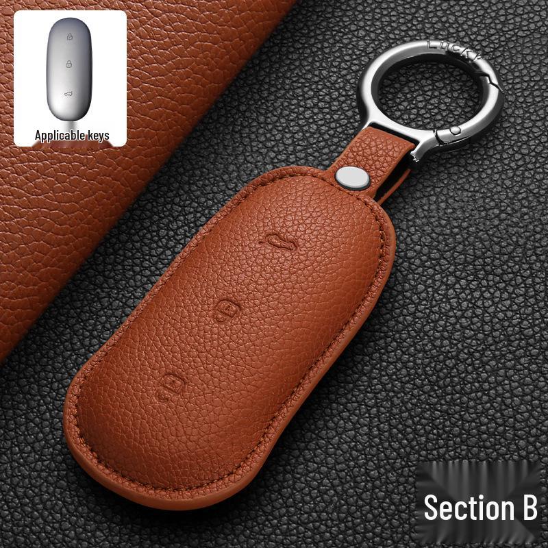 

Lychee-Patterned Key Case for Li Auto L9/L8/L7 – Protective Shell Fastener for Car Remote Keys.