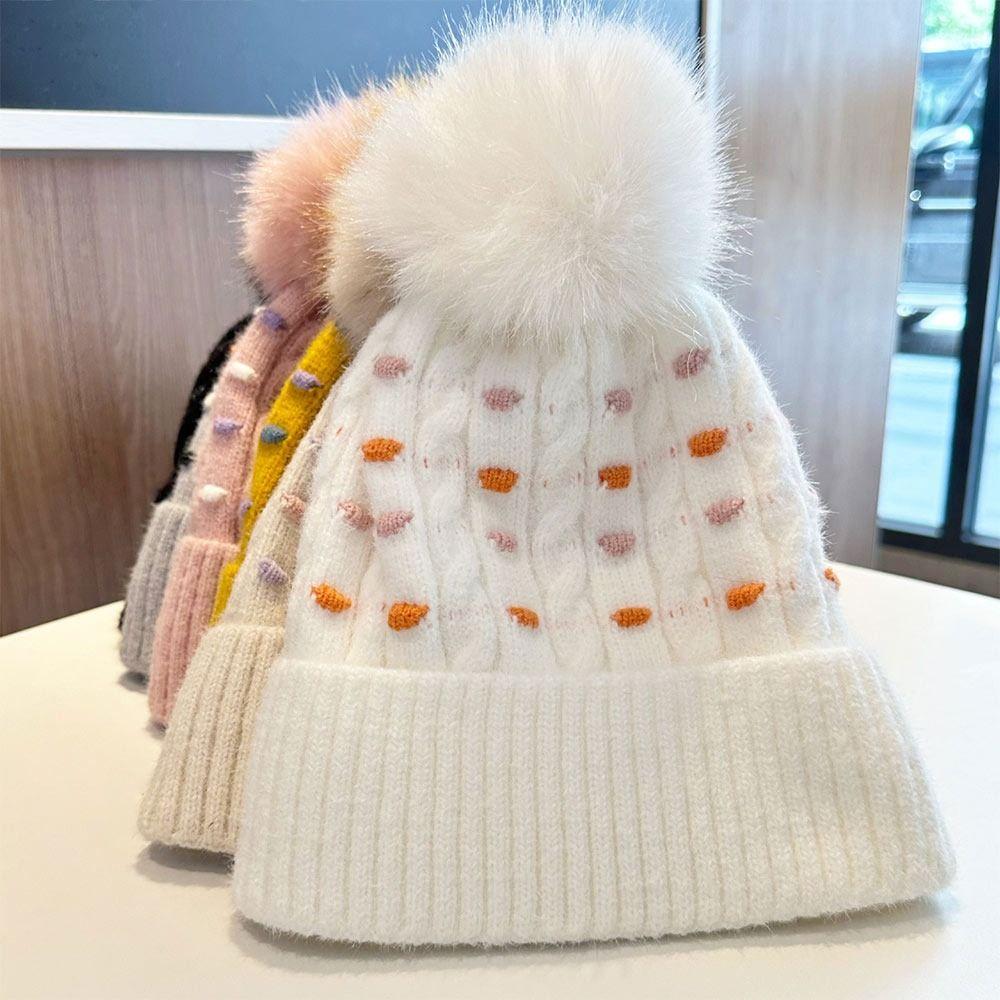 Fashion Warm Winter Hat Thickened Plush Knitted Cap Elastic Ear Protection Beanie Hats Women
