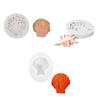 3PCS Flexible Seashell Fondant Mold Heat Resistant Conch Shell Mold  Resin Crafting