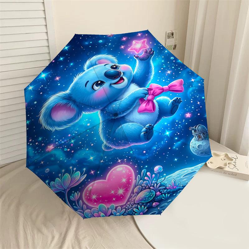 

1PC Koala Star Umbrella-8-Rib Reinforced, Automatic Open, Lightweight & Durable, Fashion Accessory for Outdoor, J0408