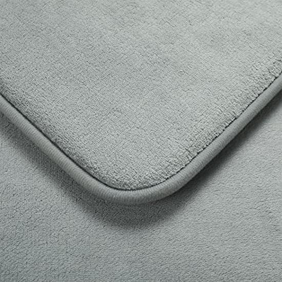 Three-Piece Coral Fleece Bathroom Mat Set: Includes U-Shaped Toilet Mat and Door Foot Mat.