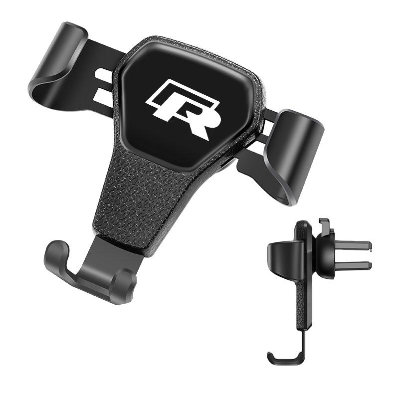 Valve Stems Caps Gravity Car Phone Holder Air Vent Clip Cell Phone Stand Support For Volkswagen VW RLine R Golf Amarok T5 ID3 Ti