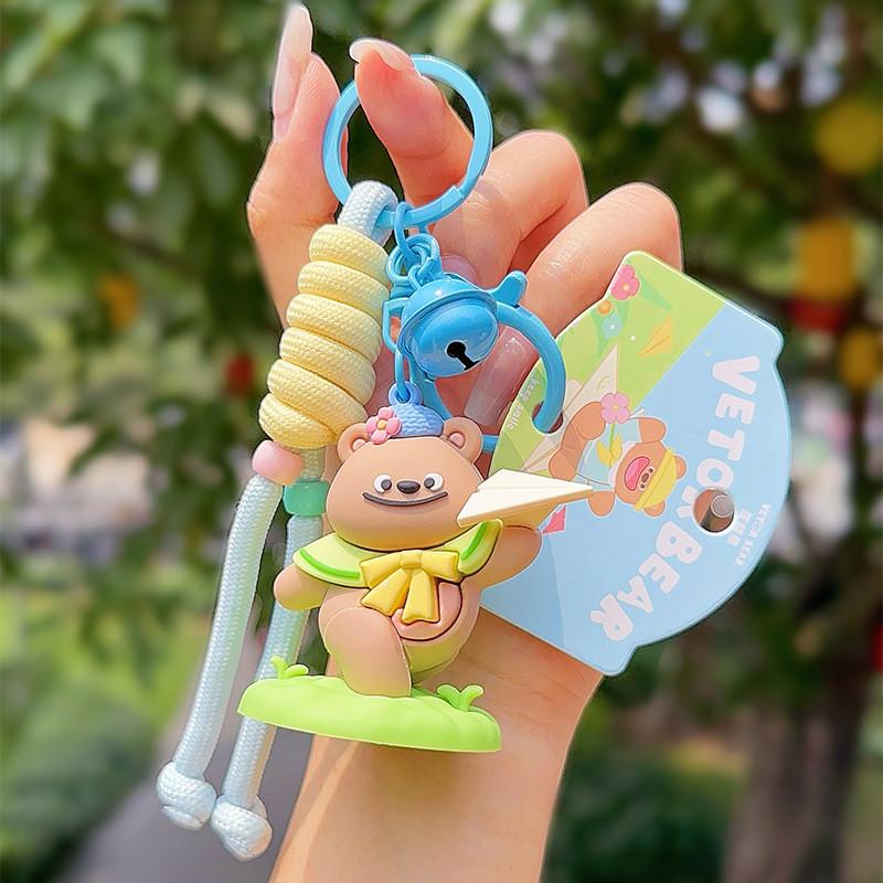 Pvc Keychain With Cute Cartoon Bear Design For Kids And Collectors