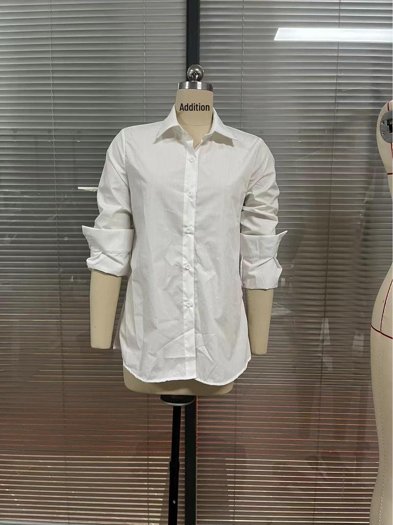 European American Sexy Women's Street Fashion Stand-up Collar Shirt & Solid Color Skirt Set