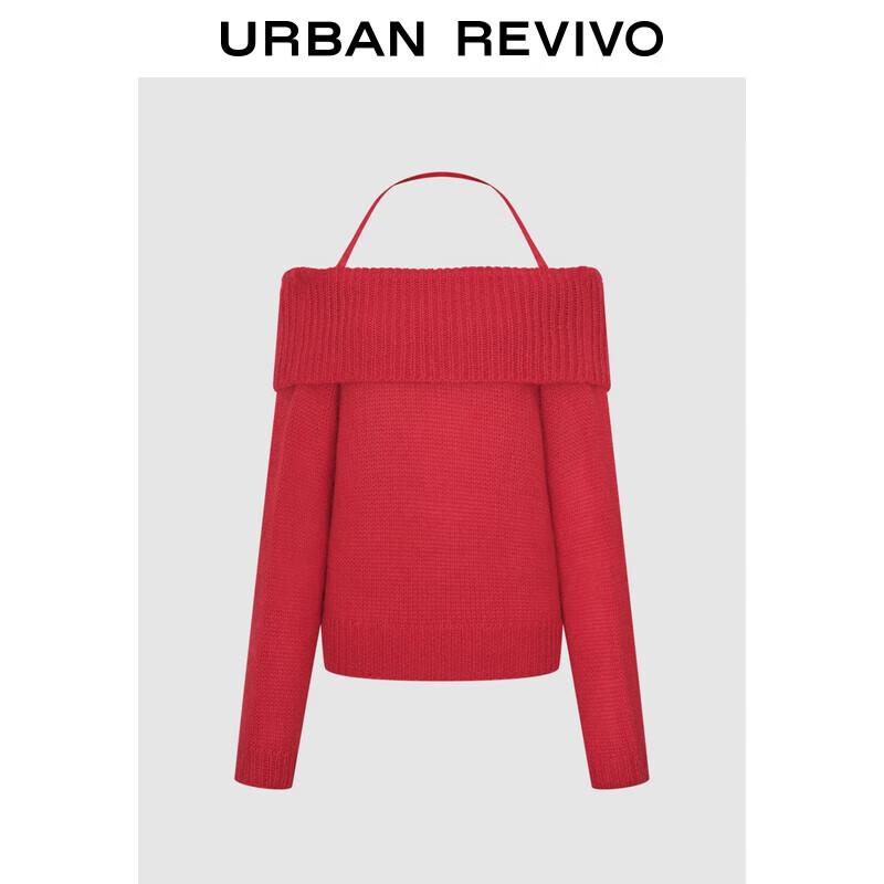 

Women s Charming Off-Shoulder Halter Long Sleeve Knit Top S