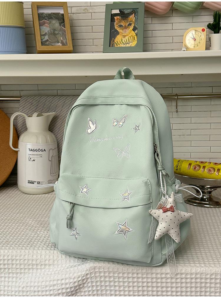 Schoolbag Cute Star School Bag College Student Niche Girl Backpack ins Versatile School Bag Large Capacity Junior High School Backpack