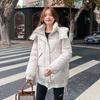 Cotton-padded Jacket Women's Short New Winter Wind Hooded Padded Bread Coat Loose Cotton Coat.