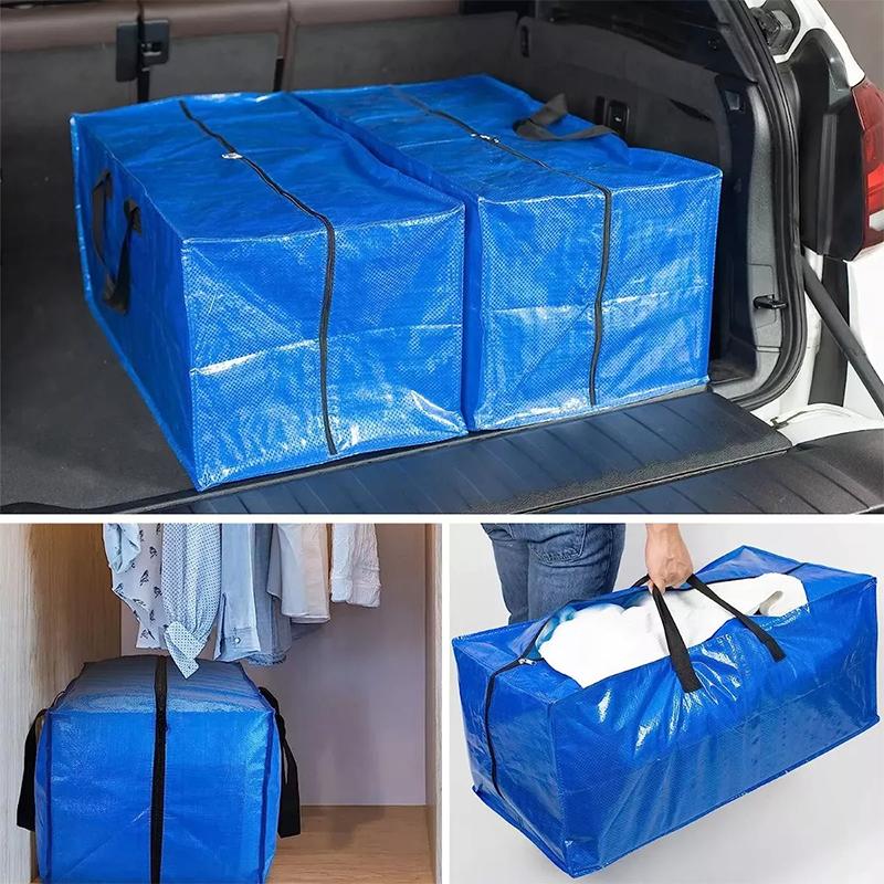 1/4PCS Large Capacity Luggage Storage Bag PP Waterproof Moving Woven Hand Bag Organizer Packing Supplies Camping Totes Bag