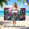 Mushroom Forest Theme Soft Beach Towel Personalized Custom Name Text Towel Portable for Beach Pool Travel