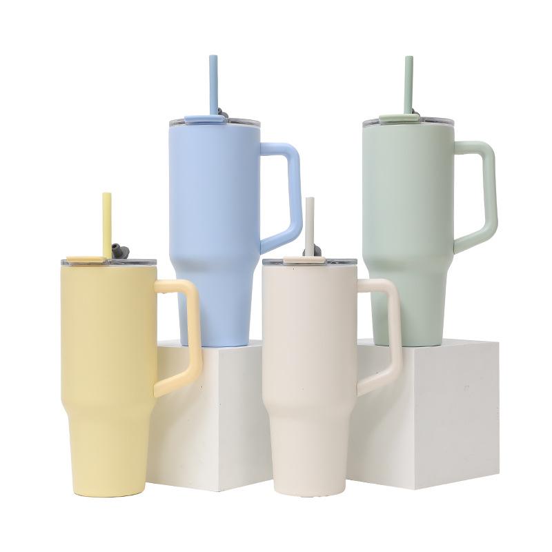 New Stainless Steel Handle Car Cup Double Drink Large Capacity High Value Convenient Thermos Cup